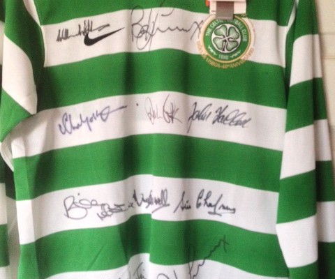 celtic lisbon lions framed signed shirt
